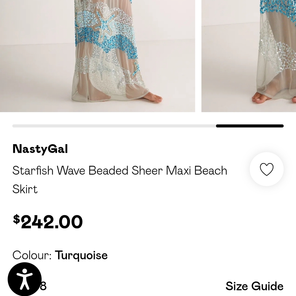 Nasty Gal Starfish Wave Beaded Sheer Maxi Skirt